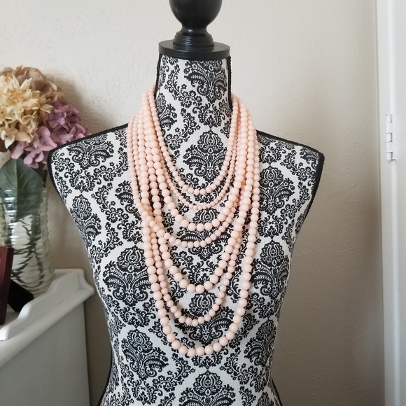 BaubleBar Multi Strand Layered Necklace in Soft Coral - Picture 5 of 13